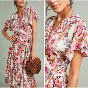 Anthropologie Dress 6 Boho Kachel Collaboration Nora 6 Fall Wrap Dress Cottage